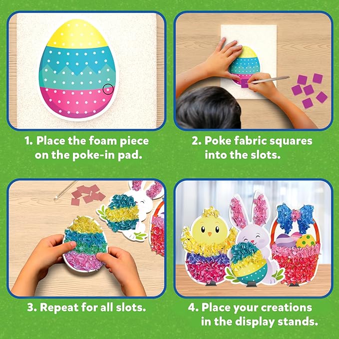 Skillmatics Poke-in Art - Easter Fun, Mess-Free for Kids, DIY Wood Craft Kits, Creative Activity, Easter Basket Stuffers, Gifts for Girls and Boys Ages 4, 5, 6, 7, 8, 9