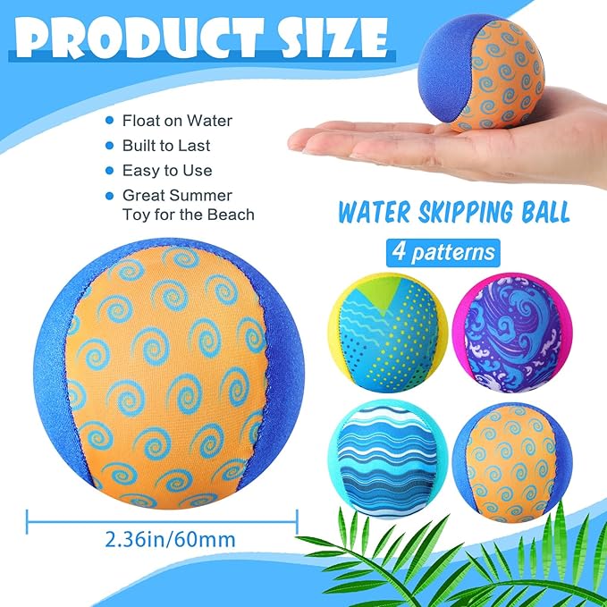 Water Skipping Ball for Children Water Bouncing Beach Pool Toy Ball for Adult Swimming Pool Games Party Favors Decoration