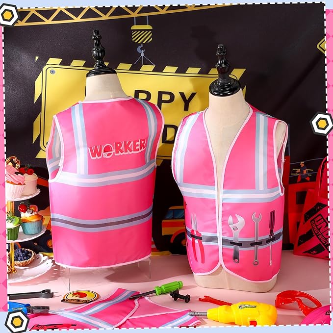 Panitay 12 Pcs Kids Community Helper Dress up Vest, Boy & Girl Career Cosplay Party Costume for Toddlers Occupation Role Play