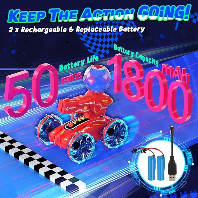 4-in-1 Remote Control Boat with Water Gun, Amphibious RC Cars for Kids, Water & Land RC Tank, Pool Toys for Boys and Girls, Summer Outdoor Play Toy for 3-12 Years Old Kids