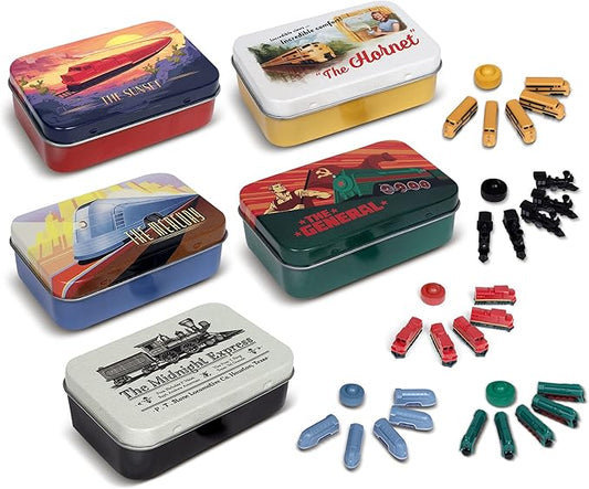 Deluxe Board Game Train Sets | Player Pieces for Ticket to Ride and Other Adult, Family, and Kids Train Board Games | Upgraded Miniatures | Complete Set of 5