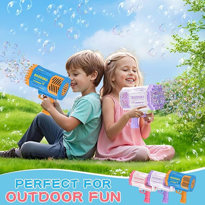 Bubble Gun, 69 Holes Bubble Machine Bubbles Kids Toys for Boys Girls Age 3 4 5 6 7 8 9 10 11 12 Year Old, Summer Outdoor Toy Birthday Wedding Party Favors Gifts