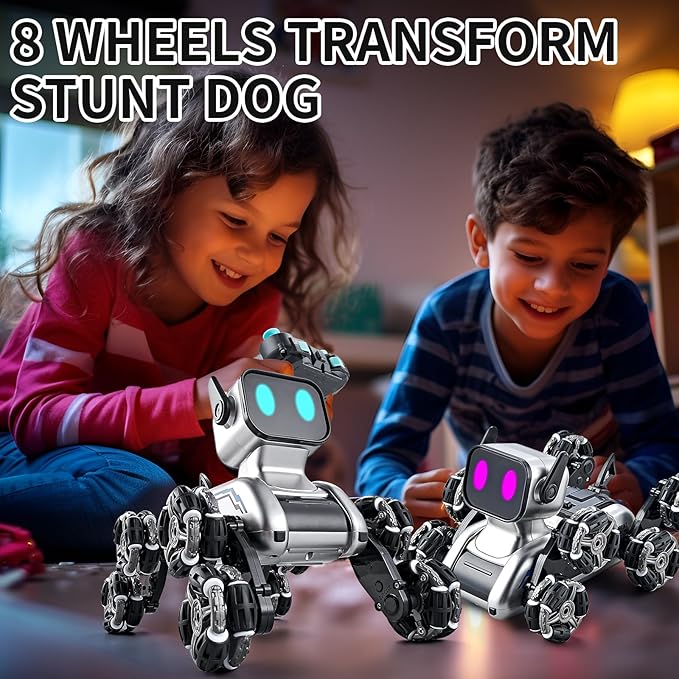 8WD Gesture Sensing Stunt Robot Dog RC Car Toys for Ages 8-13 Boys| Robot Toys for 6 7 8 9 10 11 12 13 Year Old Kids Birthday Gift, Outdoor & Indoor