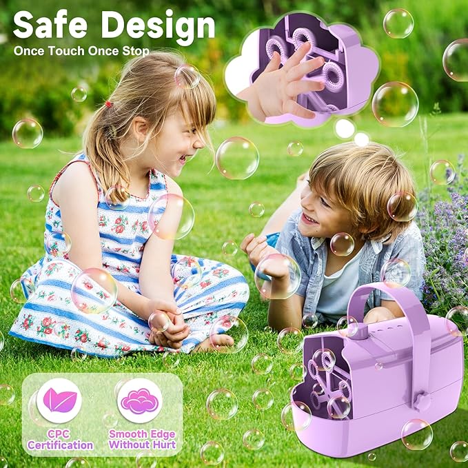Bubble Machine Automatic Bubble Maker: Durable Bubble Blower 18000+ Big Bubbles Per Minute for Indoor Outdoor Wedding Birthday Party - Portable Bubble Machine for Kids Toddlers