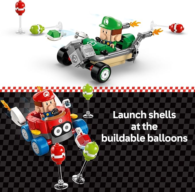 LEGO Super Mario: Mario Kart Baby Mario vs. Baby Luigi - Collectible Toy Building Set for Kids, Boys and Girls, Ages 8+ - Nintendo Mario Kart Toy for Fans - Gift Idea for Birthdays - 72034