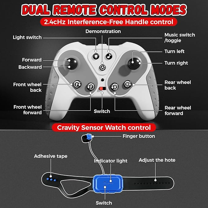 8WD Gesture Sensing Stunt Robot Dog RC Car Toys for Ages 8-13 Boys| Robot Toys for 8 9 10 11 12 13 Year Old Kids Birthday Gift, Outdoor & Indoor