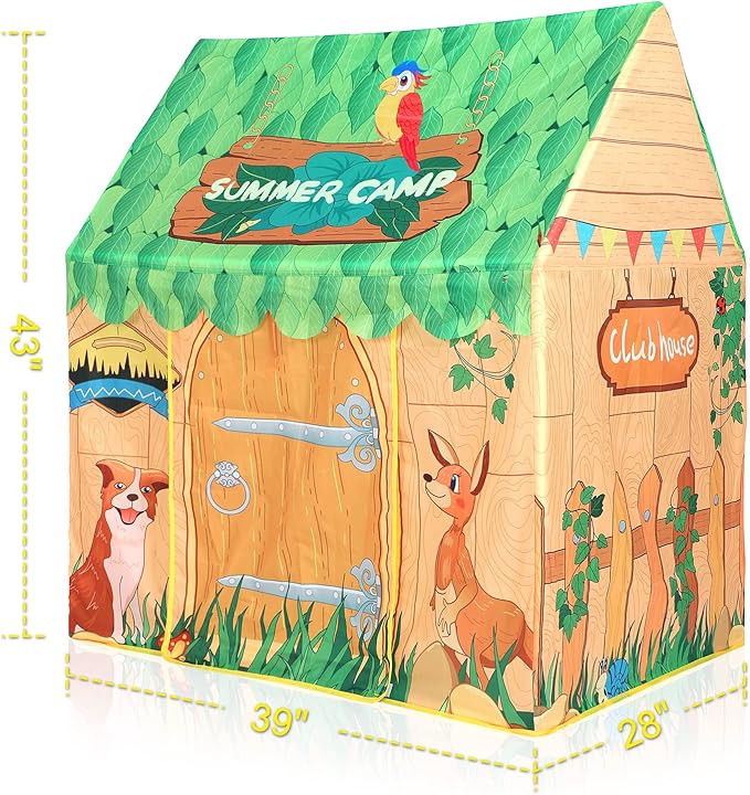 SweHouse Kids Play Tents Indoor: Cute Forest Play Pouse Tent for Kids with Star Lights - Toddler Play Tents Boys Fort Play Area Decorations for Birthday