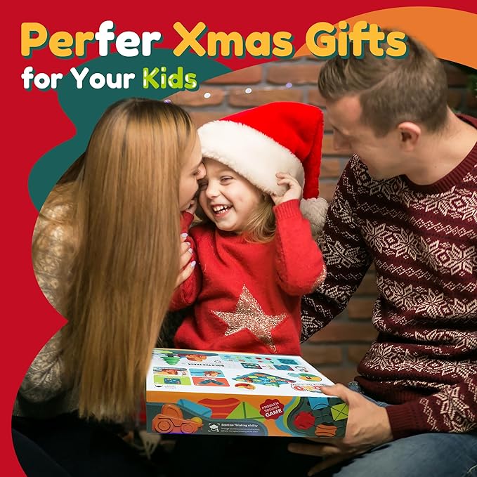 Kids Toys STEM Board Games - Logic Road Builder Brain Teasers Puzzles for 4 5 6 7 Year Old Boys Girls, Educational Montessori Birthday Gifts for Ages 4-8 Preschool Classroom Learning (28 PCS)