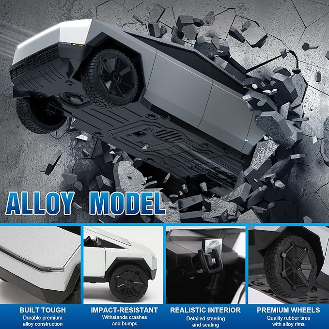 INGQU® Toy Car Alloy Diecast Pick-up Truck Model with RV & Motorcycle with Sound and Light Race Car Display Model Metal Pull-Back Vehicle 3-in-1 Camping Car Set Ideal Gift for Boys Kids Age for 3+