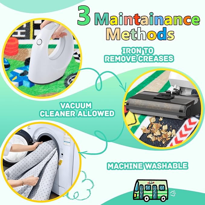 Kids Rug, Race Track Playmat Rugs, Realistic 3D Cascading Surround Route, 4x6 Ft Kids Rug for Playroom, Great for Playing with Cars and Toys, Non-Slip Car Carpet