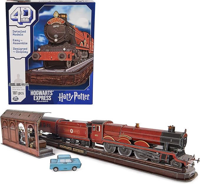 4D Build, Harry Potter Hogwarts Express 3D Puzzle Model Kit 181 Pcs 2.5 Ft Wide | Harry Potter Gifts Desk Decor | 3D Puzzles for Adults & Teens 12+