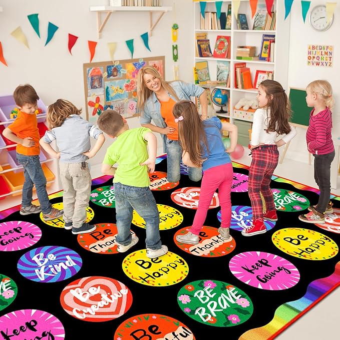 Classroom Rugs, Preschool Rugs for Elementary, School Learning Seat Area Rug, Non-Slip Educational Classroom Carpet, Washable Kids Mat for Playroom Nursery (Style 9, 13'x 7'5")