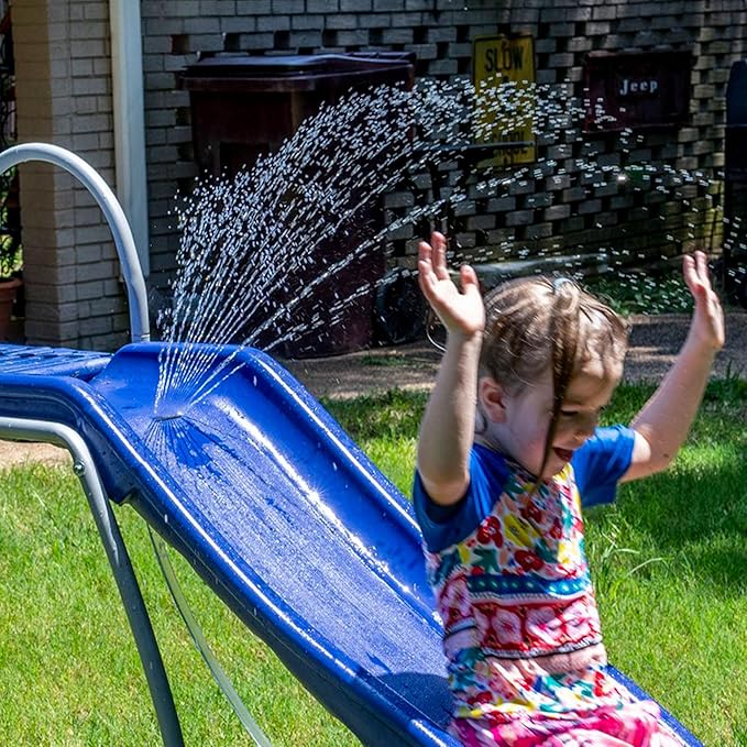 XDP Recreation Water Wave Slide Plus for Kids Ages 3-8, 6 Foot - Freestanding Outdoor Waterslide w/Built-in Adjustable Sprinkler & Ground Tarp, Wet or Dry Summer Backyard Fun