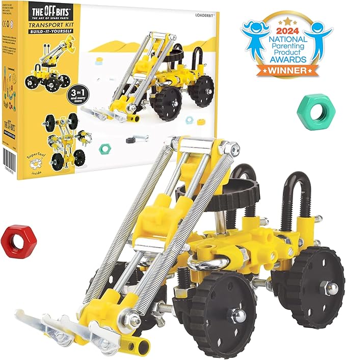 The Off Bits Build Your Own Excavator Toy, 150+ Pcs Vehicle Construction Toys, LoaderBit Educational Stem Building Toys, STEAM Gift for Kids, Engineering Kit for Kids 8 9 10 11 12 Years Old