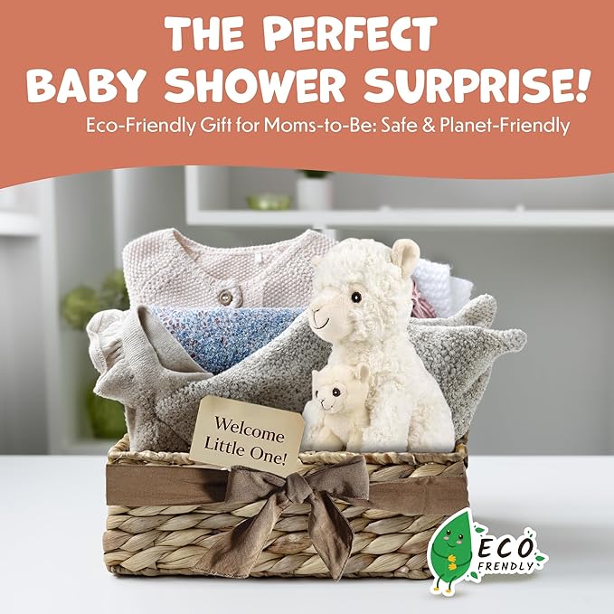 Mom and Baby Stuffed Animals for Boys & Girls, Safari Baby Shower Decorations, Nursery Decor, Zoo Animals for Toddlers, Quality Realistic Toys for Kids, Cute, Soft, Huggable, Squeezable (9.5" Llama)