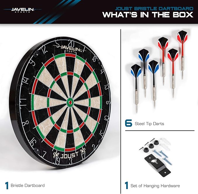 EastPoint Sports Bristle Dartboard Sets, High-Density Self-Healing Sisal Fibers, Easy-to-Mount Board - Perfect for Family Game Room, basements, bar, Man cave, or Garage