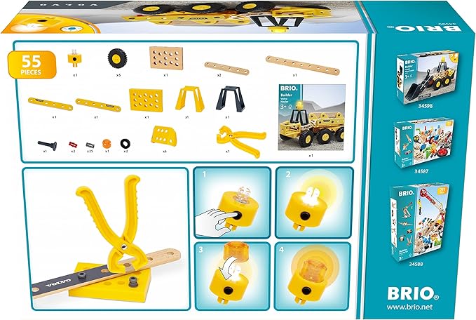 BRIO Builder - 34599 Volvo Hauler | Educational Construction Toy for Kids Age 3 Years Up