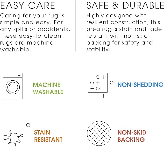 Eric Carle Elementary USA Map Kids Machine Washable Area Rug Blue/Red, 35"x51" (Pack of 4)