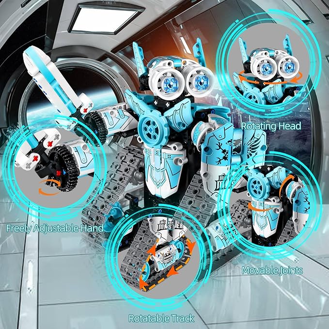 STEM Robot Building Kit for Boys 6-12, APP & Remote Control RC Toy for Kids Science LearningDIY Educational Gift Set for Age 6 7 8 9 10 11 12+ Boys & Girls