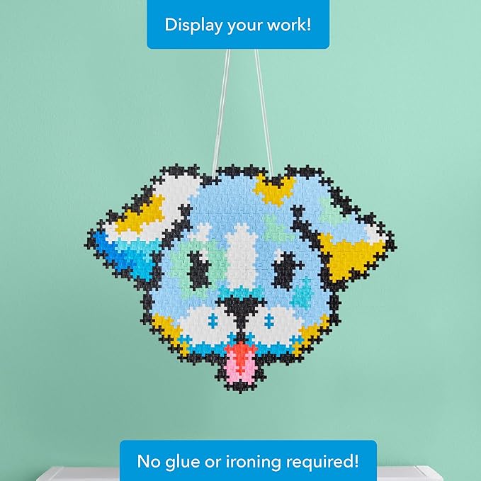 Plus Plus Puzzle By Number, 500 Piece Mini Interlocking Hashtag Color Blocks, 3D Pixel Art Kit for Kids - Puppy