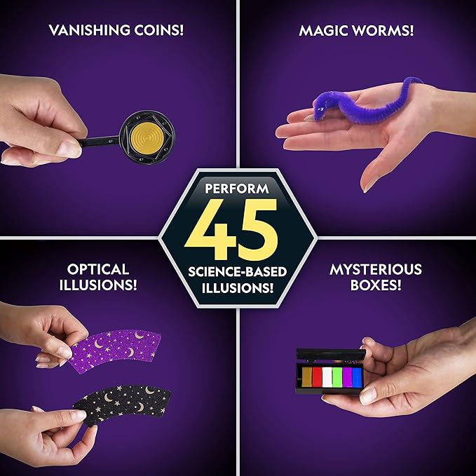 National Geographic Kids Magic Set - 45 Magic Tricks for Kids to Perform with Step-by-Step Video Instructions for Each Trick Provided by a Professional Magician, Toys for Boys and Girls