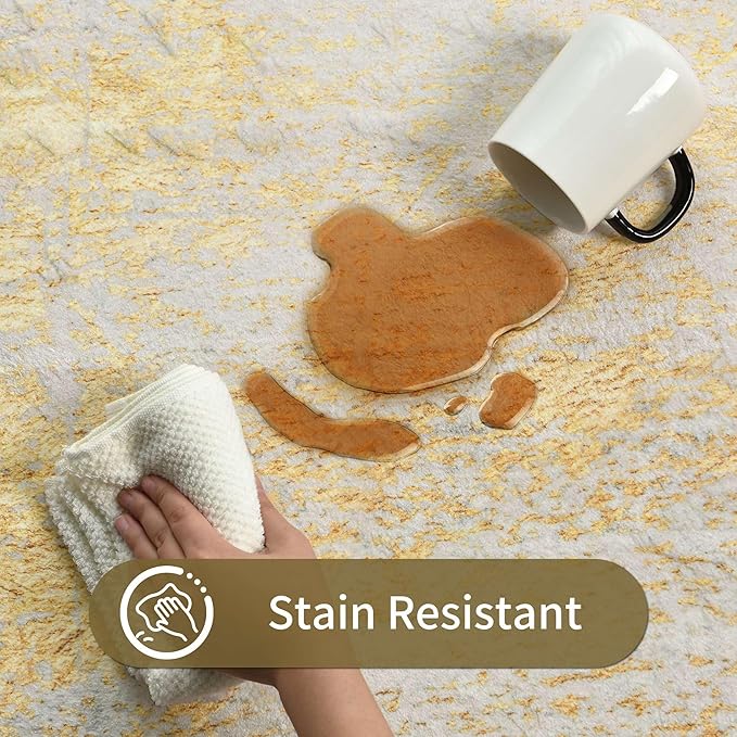 2x6 Rug Runners for Hallways Kitchen Runner Rug Non Slip Washable Long Runner Rugs with Rubber Backing Soft Abstract Carpet Runner for Hallways, Kitchen, Bathroom, Entryway (Orange, Silver & Gray)