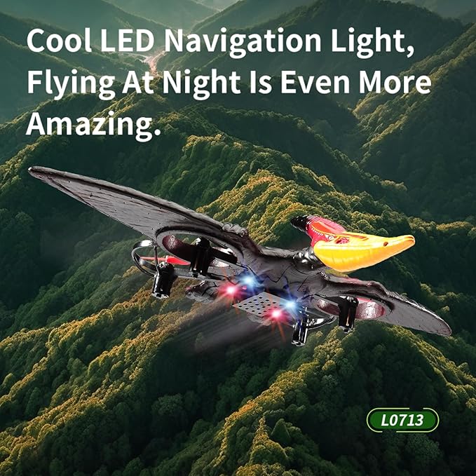 jaming Pterodactyl Dinosaur Toys Drone for Kids,Dragon Remote Control Airplane,Flying Toys Birthday Gifts for 8-12 Year Old Boys,RC Plane for Kids 8-12 （Red）