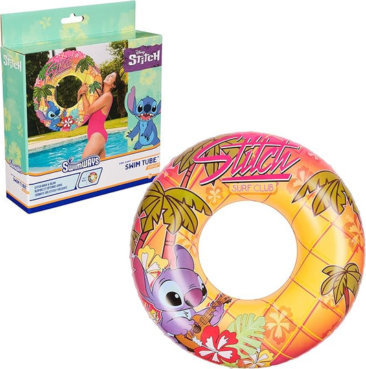 Swimways Stitch Swim Tube Pool Float, Inflatable Pool Floats & Kids Pool Toys, Swimming Pool Accessories & Beach Essentials for Teens Aged 14 & Up