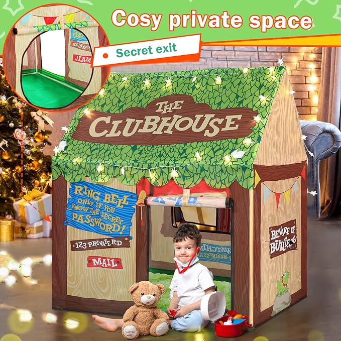 Indoor Kids Play Tents for Toddlers: with Star Lights - Cute Boys Girls Playhouse Tent Kids Fort Children Toys Tent for Christmas Birthaday