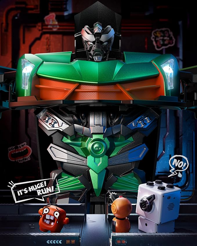 V992 Transform Remote Control Car,Transform Robot RC Cars,1:14 Scale,2-in-1 Robot Toy Car with Sound & Light Effects,Gesture Sensing,Automatic Deformation,Gift Toys for Boys and Girls (Green)