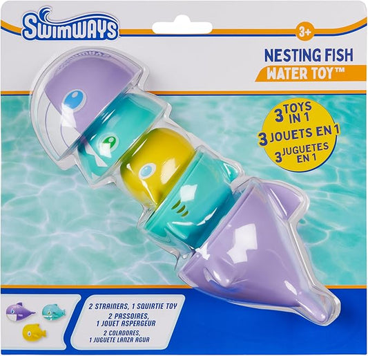 SwimWays Nesting Fish Water Toy, Kids Pool Accessories & Swimming Pool Toys, 3-in-1 Fish-Themed Pool Toys for Kids Ages 3 & Up