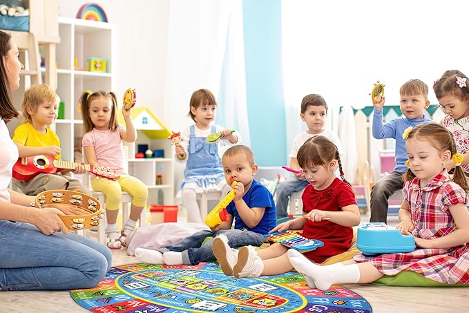 KC Cubs ABC Alphabet, Seasons, Months and Days of The Week Educational Learning & Fun Game Play Area Non Slip Boy & Girl Kids Rug Carpet for Children Bedroom, Toddler Classroom & Baby Playroom Mat