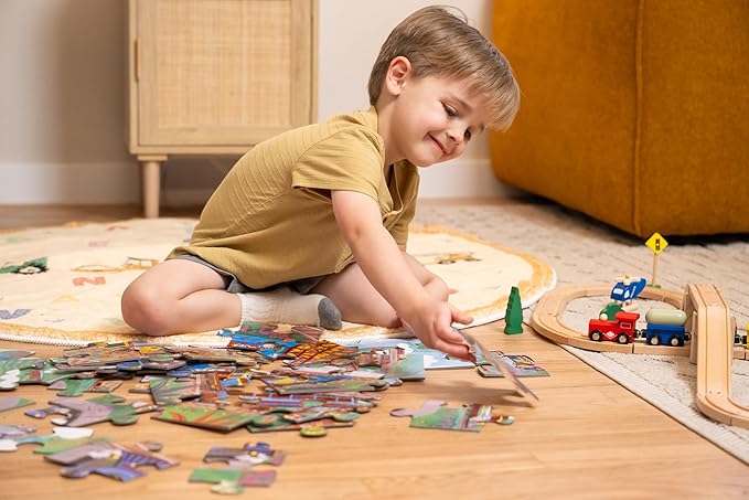 Crocodile Creek Above + Below 48-Piece Jigsaw Floor Puzzle - Fun Floor Puzzles for Kids Ages 4-8 - Earth & Space - 27 x 20 inches Finished