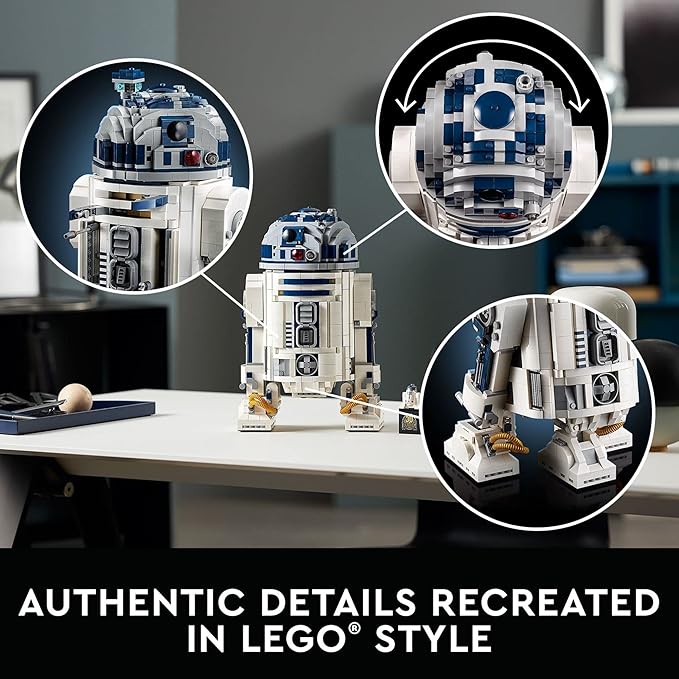 LEGO Star Wars R2-D2 Building Set - Collectible 3D Puzzle for Adults, Ages 18+ - Display for Room or Office Desk - Info Plaque Included - Gift Idea for Fans - 75308