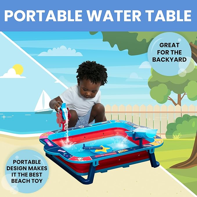 Delta Children PAW Patrol Water Activity Table - Collapsible & Portable - Ideal for Travel - Outdoor Kids Water Sensory Table, Blue