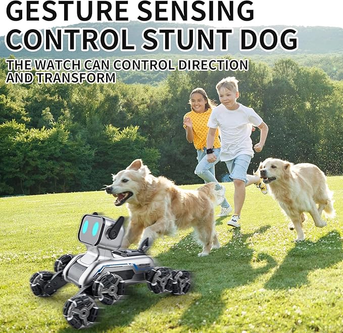 8WD Gesture Sensing Stunt Robot Dog RC Car Toys for Ages 8-13 Boys| Robot Toys for 6 7 8 9 10 11 12 13 Year Old Kids Birthday Gift, Outdoor & Indoor