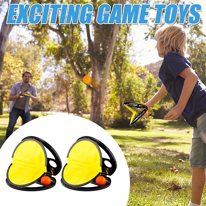 Toss and Catch Ball Set, 2pcs Nylon Cloth and Plastic Ball Claws & 4pcs Plastic Balls Squap Catch Ball Outdoor Toy Easy to Carry Outdoor Games for Kids Outdoor Yard Games Beach