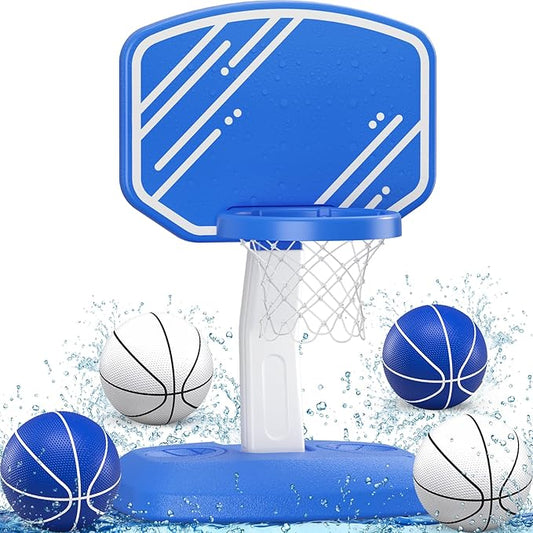Pool Basketball Game, Toddler Hoop with Adjustable Height, Summer Water Games for Kids and Adults