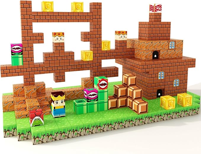 Magnetic Blocks Building Toys - Build Mine Magnet World Set Toddler Kids Sensory Toys for Boys & Girls Ages 3-5 5-7 8-12, 1'' Magnetic Cubes Game