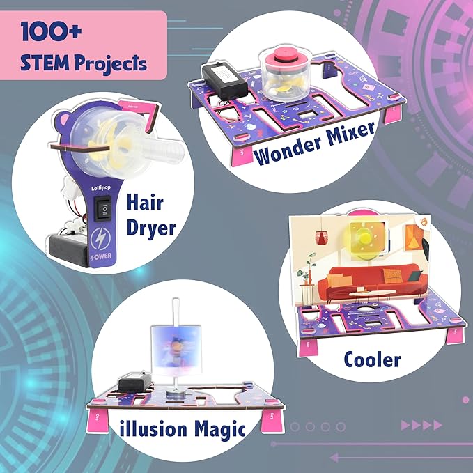 ButterflyEdufields 100+ STEM Projects | Girls Mini Engineering Kit for Ages 8 10 12 15 Years | Ultimate DIY Science Experiments for Kids | Educational Engineering Toys Best Birthday Gift idea
