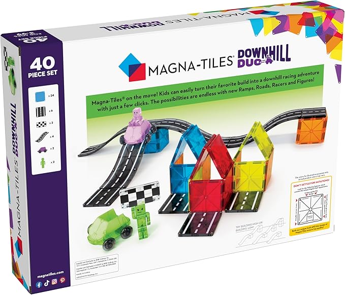 MAGNA-TILES Downhill Duo 40-Piece Magnetic Construction Set, The Original Magnetic Building Brand