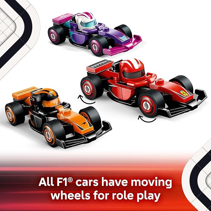 LEGO F1 Collectible Race Cars 6 Pack - Building Set for Boys and Girls, Ages 6+ - Birthday Gift Idea for Racing Fans - Mystery Box with 6 Surprise F1 Model Cars - Great Travel Toy - 66796