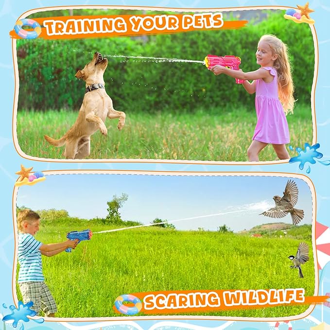 Water Gun Squirt Toy for Kids: Super Water Guns for Kids Age 5 8 12 Boys Girls Adults - Small Outdoor Water Guns Toys for Pool Beach Swimming Summer Games Yard Party Pink Blue
