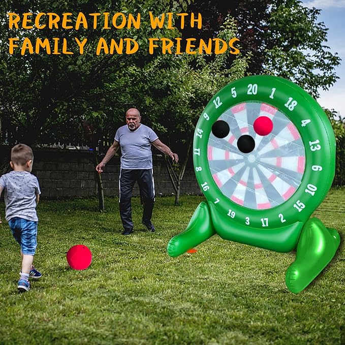6.4FT Giant Kick Darts Games, Jumbo Outdoor Soccer Target Dartboard with Soccer Balls and Air Pump, for Yard Lawn, Yard Outdoor Games Family Kids Frends Big