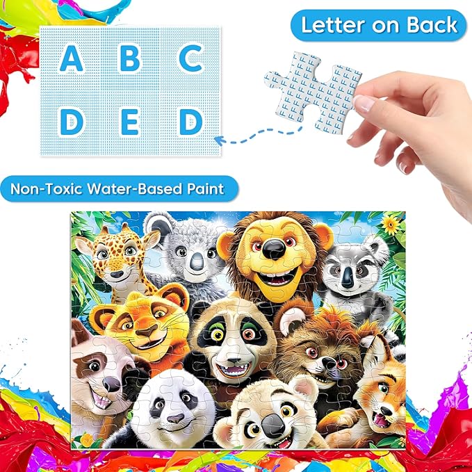 4 Pack 100 Piece Puzzles for Kids Ages 4-6 - Jigsaw Puzzles for Kids Ages 6-8 8-10 100 Piece Jigsaw Puzzle for Adults Toddler Children Learning Educational Puzzles Toys Gifts for Girls Boys