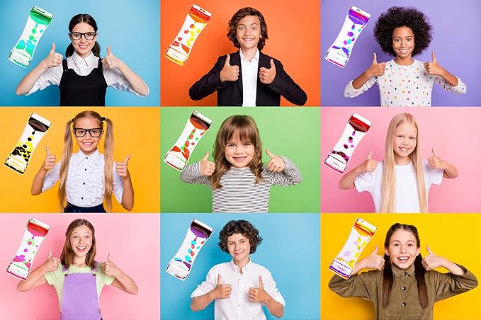 Liquid Motion Bubbler,9 Pack Floating Sensory Play Water Timer Fidget Toys for Adults and Kids,Calm Relaxing Autism ADHD Children Activity, Colorful Hourglass for Sensory Play