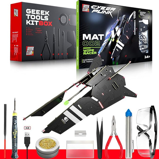 DIY Robot Building Kit - MAT002 Wipe Racer - Science Kid STEM Toys - Educational Robotics Kits for Kids - Printed Circuit Board Set - Build Your Own Robotic Helicopter - Engineering Toy Kit