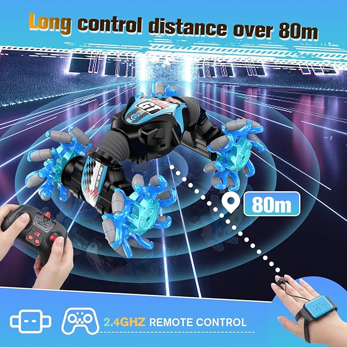 RC Stunt Car for Kids With Remote Control and Gesture Sensing - 360 Degree Spins and Flips, Music - Birthday Gift for 8-15 Years Boys and Girls