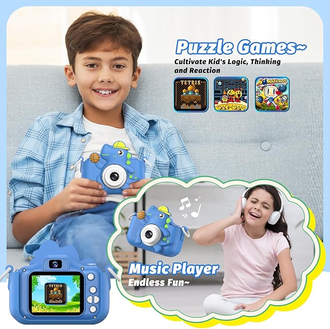 Kids Camera Toy, masterbee Children Age 3-12, Christmas/Birthday Gifts for Girls, 1080P HD Video, Gift for 3 4 5 6 7 8 9 10 11 12 Year Old Girl Blue