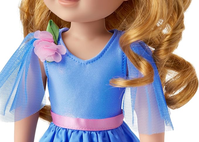 American Girl WellieWishers 14.5-inch Doll Princess in Bloom Outfit with Matching Shoes and Pink Tiara, For Ages 4+